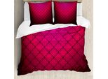 Abakuhaus Copripiumino Magenta, Design Damasco Vintage, Antiacaro, Adatto A Chi Soffre Di Allergie, Con Federe, 155 Cm X 220 Cm - 80 X 80 Cm, Rosa Fucsia