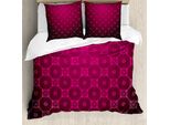 Abakuhaus Copripiumino Magenta, Stile Medievale A Righe, Antiacaro, Adatto A Chi Soffre Di Allergie, Con Federe, 200 Cm X 200 Cm - 80 X 80 Cm, Magenta