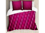 Abakuhaus Copripiumino Magenta, Motivo Astratto A Strisce, Antiacaro E Anallergico, Con Federe, 155 Cm X 220 Cm - 80 X 80 Cm, Magenta