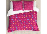Abakuhaus Copripiumino Magenta, Valentine Tage Lovers, Antiacaro, Adatto A Chi Soffre Di Allergie, Con Federe, 155 Cm X 220 Cm - 80 X 80 Cm, Multicolore