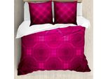 Abakuhaus Copripiumino Magenta, Forme Circolari Disc, Antiacaro, Adatto A Chi Soffre Di Allergie, Con Federe, 200 Cm X 200 Cm - 80 X 80 Cm, Magenta
