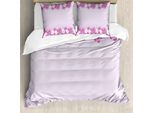 Abakuhaus Copripiumino Mauve, Petali Di Fiori In Primavera, Antiacaro, Adatto A Chi Soffre Di Allergie, Con Federe, 200 Cm X 200 Cm - 80 X 80 Cm, Rosa