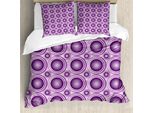 Abakuhaus Copripiumino Color Malva, Motivi Circolari, Antiacaro, Adatto A Chi Soffre Di Allergie, Con Federe, 200 Cm X 200 Cm - 80 X 80 Cm, Viola