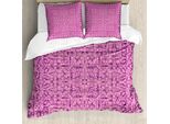 Abakuhaus Copripiumino Color Malva, Motivo Etnico Astratto, Antiacaro, Adatto A Chi Soffre Di Allergie, Con Federe, 200 Cm X 200 Cm - 80 X 80 Cm, Rosa Magenta