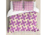 Abakuhaus Copripiumino Malva, Boccioli Freschi, Antiacaro, Adatto A Chi Soffre Di Allergie, Con Federe, 200 Cm X 200 Cm - 80 X 80 Cm, Giallo Viola