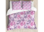 Abakuhaus Set Copripiumino Paisley Per Letti Matrimoniali, Effetti Artistici Arabi, Antiacaro, Adatto A Chi Soffre Di Allergie, Con Federe, Fucsia E Viola