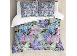Abakuhaus Copripiumino Color Malva, Giardino Fiorito E Foglie, Antiacaro, Adatto A Chi Soffre Di Allergie, Con Federe, 200 Cm X 200 Cm - 80 X 80 Cm, Lilla Fucsia