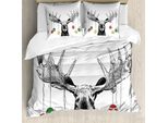 Abakuhaus Copripiumino Elch, Motivo Natalizio Fugace, Antiacaro, Adatto A Chi Soffre Di Allergie, Con Federe, 155 Cm X 220 Cm - 80 X 80 Cm, Multicolore