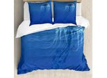 Abakuhaus Copripiumino Medusa, Blue Ocean Tier, Antiacaro, Adatto A Chi Soffre Di Allergie, Con Federe, 200 Cm X 200 Cm - 80 X 80 Cm, Blu