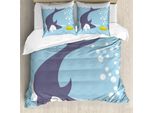Abakuhaus Copripiumino Giallo A Forma Di Sottomarino, Shark Bubbles, Antiacaro, Adatto A Chi Soffre Di Allergie, Con Federe, 200 Cm X 200 Cm - 80 X 80 Cm, Blu, Grigio, Giallo