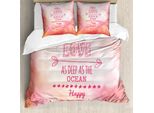 Abakuhaus Copripiumino San Valentino, Rosa Love Story, Antiacaro, Adatto A Chi Soffre Di Allergie, Con Federe, 200 Cm X 200 Cm - 80 X 80 Cm, Rosa Corallo