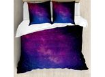 Abakuhaus Galaxis Copripiumino, Stardust Arcobaleno Spaziale, Antiacaro Adatto A Chi Soffre Di Allergie Con Federe, 200 Cm X 200 Cm - 80 X 80 Cm, Nero-Rosa-Blu