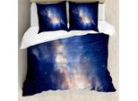 Abakuhaus Set Copripiumino Galaxie Per Letti Matrimoniali, Nebel Cielo Nuvoloso Stella, Antiacaro Adatto A Chi Soffre Di Allergie Con Federe, Blu Navy Multicolore