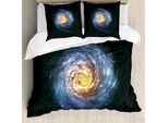 Abakuhaus Galaxis Copripiumino, MysteriöSe Weltraum StraßE, Antiacaro, Adatto A Chi Soffre Di Allergie, Con Federe, 155 Cm X 220 Cm - 80 X 80 Cm, Blu, Giallo, Nero