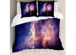 Abakuhaus Galaxis Copripiumino, Stardust In Universe, Antiacaro, Adatto A Chi Soffre Di Allergie, Con Federe, 200 Cm X 200 Cm - 80 X 80 Cm, Viola Blu Arancione