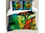 Abakuhaus Copripiumino Bohemien, Eastern Grunge Alberi, Antiacaro Adatto A Chi Soffre Di Allergie Con Federe, 200 Cm X 200 Cm - 80 X 80 Cm, Multicolore
