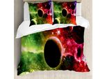 Abakuhaus Set Copripiumino Psichedelico Per Letti Matrimoniali, Cosmo Galassia Nebulosa, Antiacaro, Adatto A Chi Soffre Di Allergie, Con Federe, Multicolore