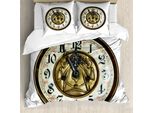 Abakuhaus Copripiumino, Antique Clock Con Volto, Antiacaro, Adatto A Chi Soffre Di Allergie, Con Federe, 200 Cm X 200 Cm - 80 X 80 Cm, Multicolore