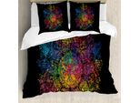 Abakuhaus Set Copripiumino Kitsch Per Letti Matrimoniali, Motivo Mandala Etnico, Antiacaro, Adatto A Chi Soffre Di Allergie, Con Federe, Multicolore