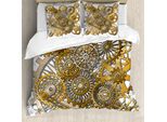 Abakuhaus Copripiumino, Disegno Steampunk, Antiacaro, Adatto A Chi Soffre Di Allergie, Con Federe, 155 Cm X 220 Cm - 80 X 80 Cm, Arancione Pallido Marrone
