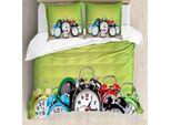 Set Copripiumino Abakuhaus Per Letti Matrimoniali, Orologio Digitale In Legno, Antiacaro, Adatto A Chi Soffre Di Allergie, Con Federe, Verde Lime