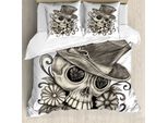 Abakuhaus Set Copripiumino Festivo Per Letti Matrimoniali, Disegno Messicano, Antiacaro, Adatto A Chi Soffre Di Allergie, Con Federe, Bianco