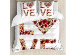 Abakuhaus Copripiumino San Valentino, Garden Flowers, Antiacaro, Adatto A Chi Soffre Di Allergie, Con Federe, 155 Cm X 220 Cm - 80 X 80 Cm, Multicolore