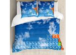 Abakuhaus Scienza Copripiumino, Nuvole E Chimica, Antiacaro Adatto A Chi Soffre Di Allergie Con Federe, 155 Cm X 220 Cm - 80 X 80 Cm, Bianco E Blu