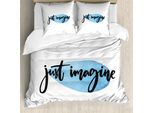 Abakuhaus Copripiumino Ispiratore, Immaginate L'ispirazione, Antiacaro, Adatto A Chi Soffre Di Allergie, Con Federe, 155 Cm X 220 Cm - 80 X 80 Cm, Blu, Nero E Bianco