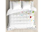 Abakuhaus Copripiumino Colorato, Con Pois, Antiacaro, Adatto A Chi Soffre Di Allergie, Con Federe, 200 Cm X 200 Cm - 80 X 80 Cm, Multicolore