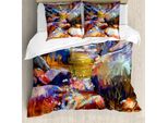 Abakuhaus Copripiumino Fantasia, Scena Con Cascata E Fiume, Antiacaro E Anallergico, Con Federe, 155 Cm X 220 Cm - 80 X 80 Cm, Multicolore