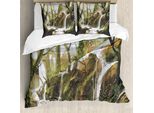 Abakuhaus Copripiumino Fantasie, Colore Paradiso Segreto, Antiacaro, Adatto A Chi Soffre Di Allergie, Con Federe, 155 Cm X 220 Cm - 80 X 80 Cm, Bianco-Marrone