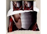 Abakuhaus Copripiumino Western, Cowboy Wilde Texas Kunst, Antiacaro, Adatto A Chi Soffre Di Allergie, Con Federe, 200 Cm X 200 Cm - 80 X 80 Cm, Marrone-Crema