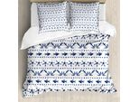 Abakuhaus Copripiumino Blu Navy, Anchor Seestern Sea Life, Antiacaro, Adatto A Chi Soffre Di Allergie, Con Federe, 200 Cm X 200 Cm - 80 X 80 Cm, Blu Navy E Bianco