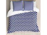 Abakuhaus Copripiumino Blu Navy, Motivo Simmetrico, Antiacaro, Adatto A Chi Soffre Di Allergie, Con Federe, 155 Cm X 220 Cm - 80 X 80 Cm, Azzurro Blu Scuro