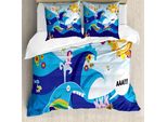 Abakuhaus Copripiumino Wal, Wal Pesce-Coniglio Sun, Antiacaro, Adatto A Chi Soffre Di Allergie, Con Federe, 200 Cm X 200 Cm - 80 X 80 Cm, Multicolore