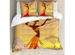 Abakuhaus Set Copripiumino Africano Per Letti Matrimoniali, Abbigliamento Folcloristico, Antiacaro, Adatto A Chi Soffre Di Allergie, Con Federe, Multicolore