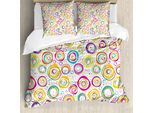 Abakuhaus Copripiumino Geometrico, Spirali E Pois Per Bambini, Antiacaro E Anallergico, Con Federe, 200 Cm X 200 Cm - 80 X 80 Cm, Multicolore