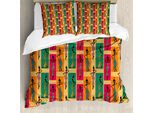 Abakuhaus Set Copripiumino Afro Per Letti Matrimoniali, Stile Etnico Marocchino, Antiacaro, Adatto A Chi Soffre Di Allergie, Con Federe, Multicolore