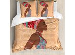 Abakuhaus Set Copripiumino Afro Per Letti Matrimoniali, Tendenza Etnica Tribale Nativa, Antiacaro, Adatto A Chi Soffre Di Allergie, Con Federe, Multicolore