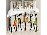 Abakuhaus Copripiumino Africano, Clan Dancer Ethnic, Antiacaro, Adatto A Chi Soffre Di Allergie, Con Federe, 200 Cm X 200 Cm - 80 X 80 Cm, Multicolore