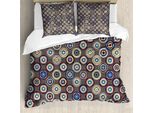 Abakuhaus Copripiumino Geometrico, Motivi Astratti A Pois Grandi, Antiacaro, Adatto A Chi Soffre Di Allergie, Con Federe, 200 Cm X 200 Cm - 80 X 80 Cm, Multicolore