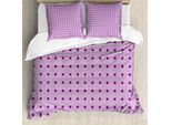 Abakuhaus Copripiumino Mauve, Pois Alla Moda, Antiacaro, Adatto A Chi Soffre Di Allergie, Con Federe, 200 Cm X 200 Cm - 80 X 80 Cm, Prugna Lilla