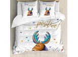 Abakuhaus Copripiumino Elch, Ispirazione Pioggia Cuore, Antiacaro, Adatto A Chi Soffre Di Allergie, Con Federe, 155 Cm X 220 Cm - 80 X 80 Cm, Multicolore