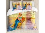 Abakuhaus Copripiumino Sirena, Oceano Mitico, Antiacaro, Adatto A Chi Soffre Di Allergie, Con Federe, 200 Cm X 200 Cm - 80 X 80 Cm, Multicolore
