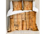 Abakuhaus Set Copripiumino In Legno Per Letti Matrimoniali, Assi Di Legno Inchiodate Grunge, Antiacaro, Adatto A Chi Soffre Di Allergie, Con Federe, Multicolore