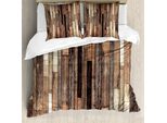 Abakuhaus Set Copripiumino Rustico Per Letti Matrimoniali, Foto In Stile Grunge In Legno, Antiacaro, Adatto A Chi Soffre Di Allergie, Con Federe, Multicolore