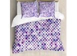 Abakuhaus Copripiumino Lavanda, Viola Retrò, Antiacaro, Adatto A Chi Soffre Di Allergie, Con Federe, 155 Cm X 220 Cm - 80 X 80 Cm, Viola, Lilla, Bianco