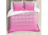 Copripiumino Abakuhaus Ombre, Dreamy Design Moderno, Antiacaro, Adatto A Chi Soffre Di Allergie, Con Federe, 155 Cm X 220 Cm - 80 X 80 Cm, Rosa, Bianco,
