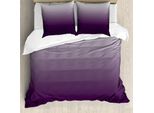 Abakuhaus Copripiumino Ombre, Ombre, Antiacaro, Adatto A Chi Soffre Di Allergie, Con Federe, 155 Cm X 220 Cm - 80 X 80 Cm, Melanzana E Bianco